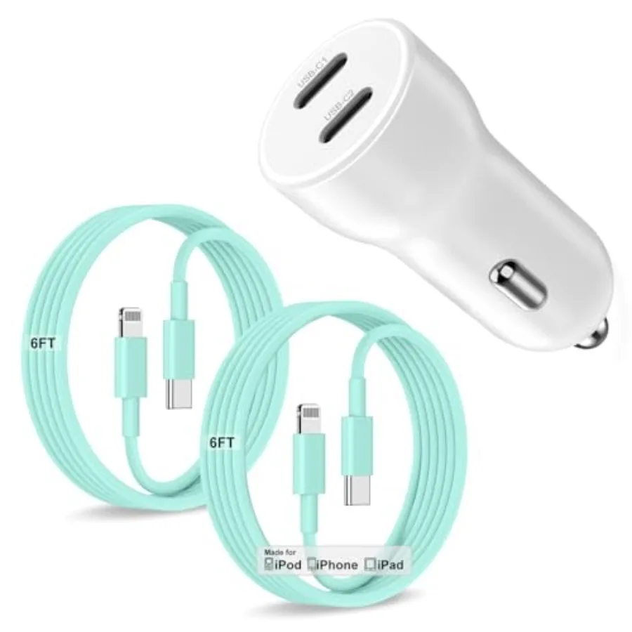 iPhone 14 13 Car Charger, Certified 45W Dual Port USB C Rapid Apple Car Adapter with 6Feet Type C to Lightning Cable Fast Charg
iPhone 14 13 Car Charger, Certified 45W Dual Port USB C Rapid Apple Car Adapter with 6Feet Type C to Lightning Cable Fast Charg
