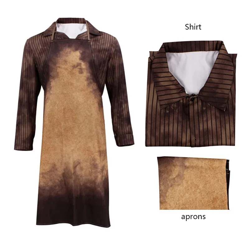 Movie Leatherface Cosplay Costume Human Face Butcher Top Apron Full Set for Men Halloween Carnival Party Suit
Movie Leatherface Cosplay Costume Human Face Butcher Top Apron Full Set for Men Halloween Carnival Party Suit