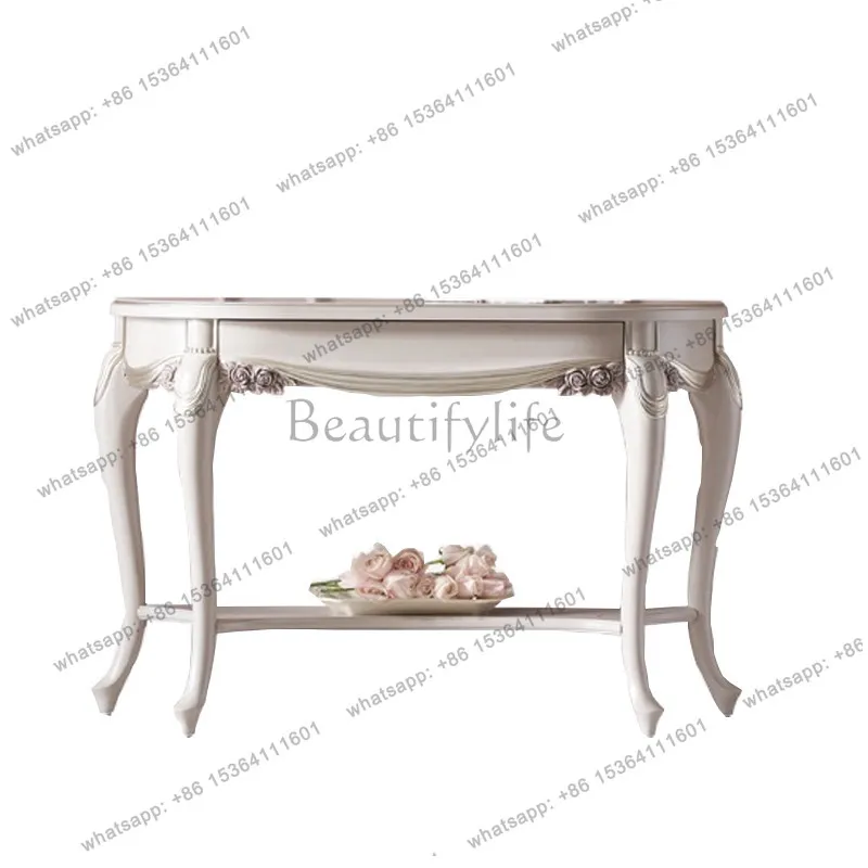 French retro solid wood porch modern simple entrance foyer semicircular decorative cabinet
French retro solid wood porch modern simple entrance foyer semicircular decorative cabinet