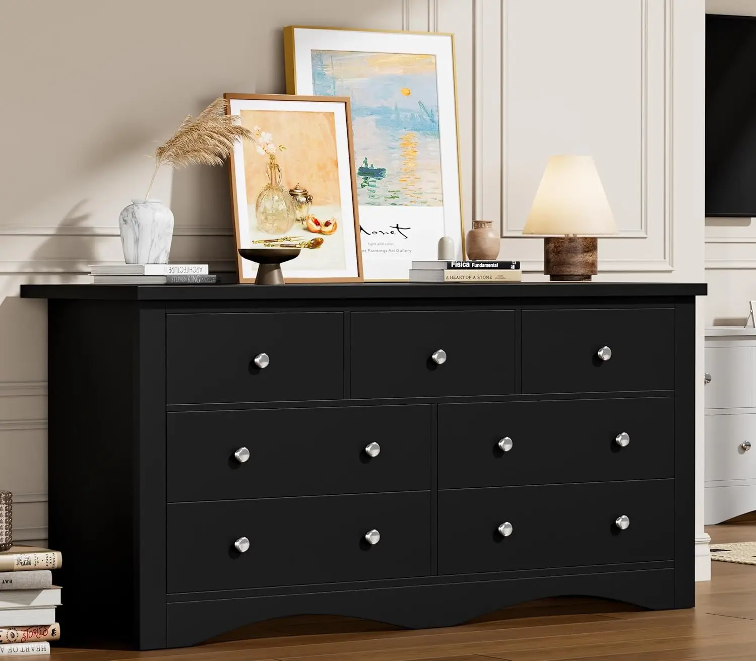 Комод для спальни, 7-ящичный комод, деревянные комоды, широкий комод с ящиками, ящики для хранения, черный органайзер для хранения
Комод для спальни, 7-ящичный комод, деревянные комоды, широкий комод с ящиками, ящики для хранения, черный органайзер для хранения