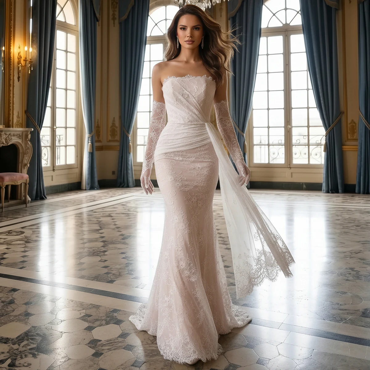 Elegant Lace Appliques Wedding Dress With Train Vestidos Novia Strapless Bridal Party Gown For Women Long
Elegant Lace Appliques Wedding Dress With Train Vestidos Novia Strapless Bridal Party Gown For Women Long