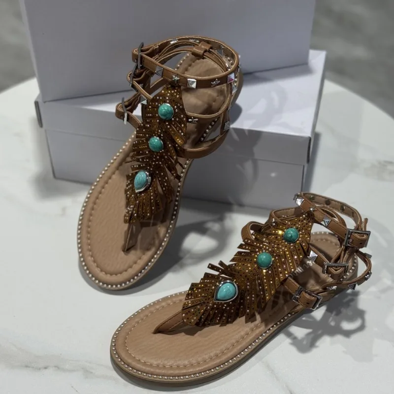 Gladiator Style Women Flat Sandals Fashion Ankle Strap Shiny Sequins Modern Footwear 2025 Summer Travel Beach Shoes for Lady
Gladiator Style Women Flat Sandals Fashion Ankle Strap Shiny Sequins Modern Footwear 2025 Summer Travel Beach Shoes for Lady