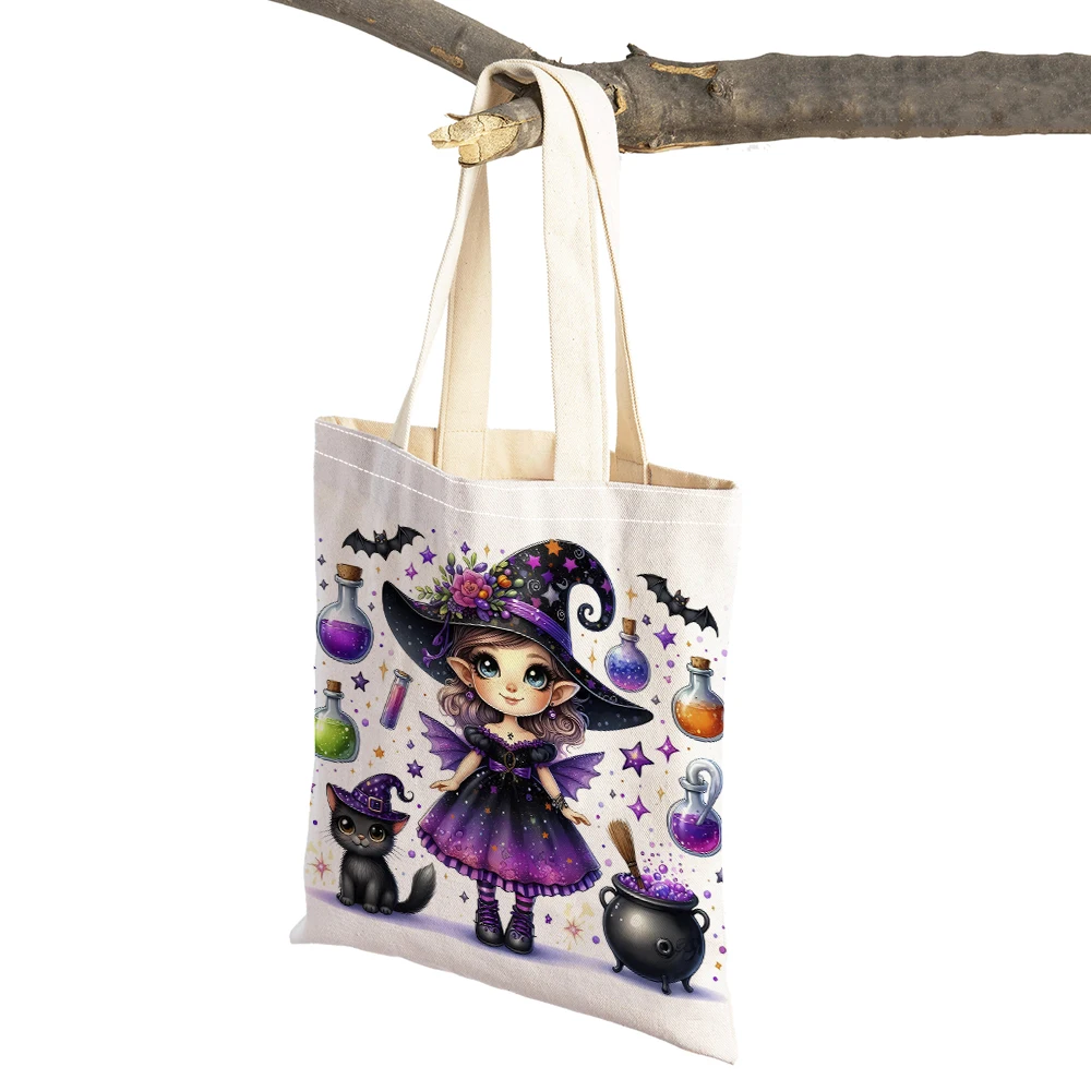 Purple Witch and Black Cat Women Shopping Bags Double Print Lady Shoulder Tote Reusable Girl Shopper Bag Cartoon Child Handbag
Purple Witch and Black Cat Women Shopping Bags Double Print Lady Shoulder Tote Reusable Girl Shopper Bag Cartoon Child Handbag