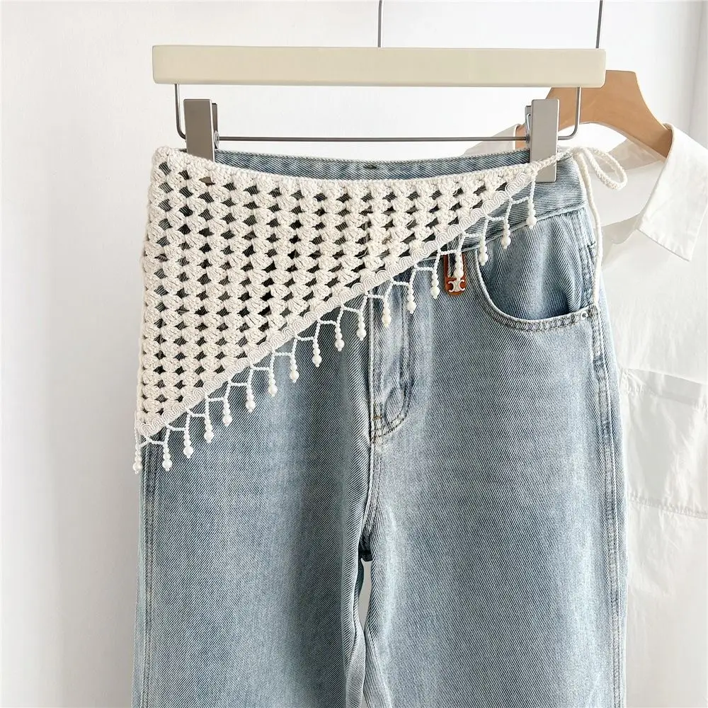 Retro Bohemian Tassel Knitted Triangle Scarf Exotic Ethnic Style Hollow Out Lace Shawl Korean Style Cloak Waist Scarf Women
Retro Bohemian Tassel Knitted Triangle Scarf Exotic Ethnic Style Hollow Out Lace Shawl Korean Style Cloak Waist Scarf Women