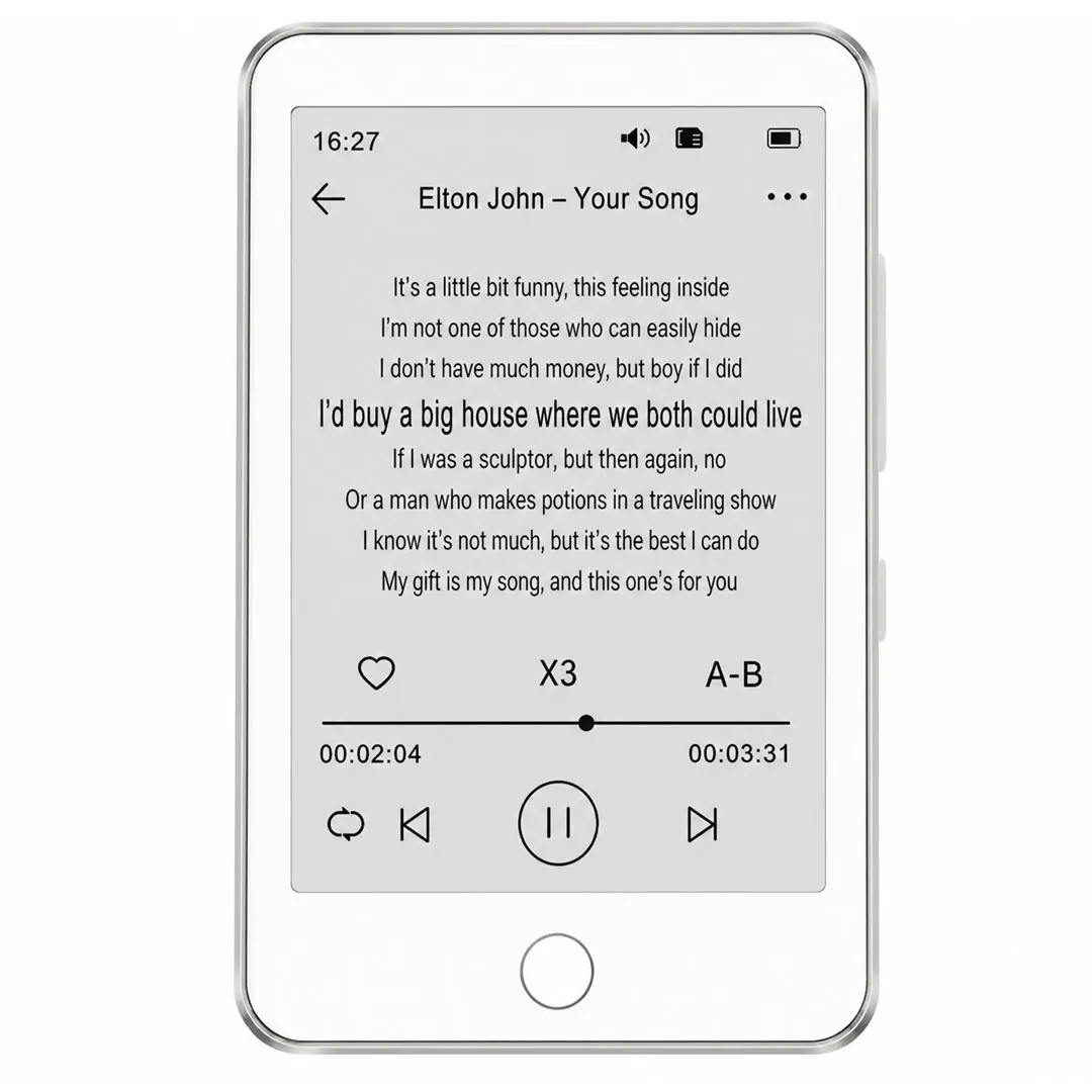 E-ink Screen MP3 Player 3.5" HiFi Lossless Music FM Radio Blue Light Free E-book Built-in Backlight No Game Student Gift 128GB
E-ink Screen MP3 Player 3.5" HiFi Lossless Music FM Radio Blue Light Free E-book Built-in Backlight No Game Student Gift 128GB