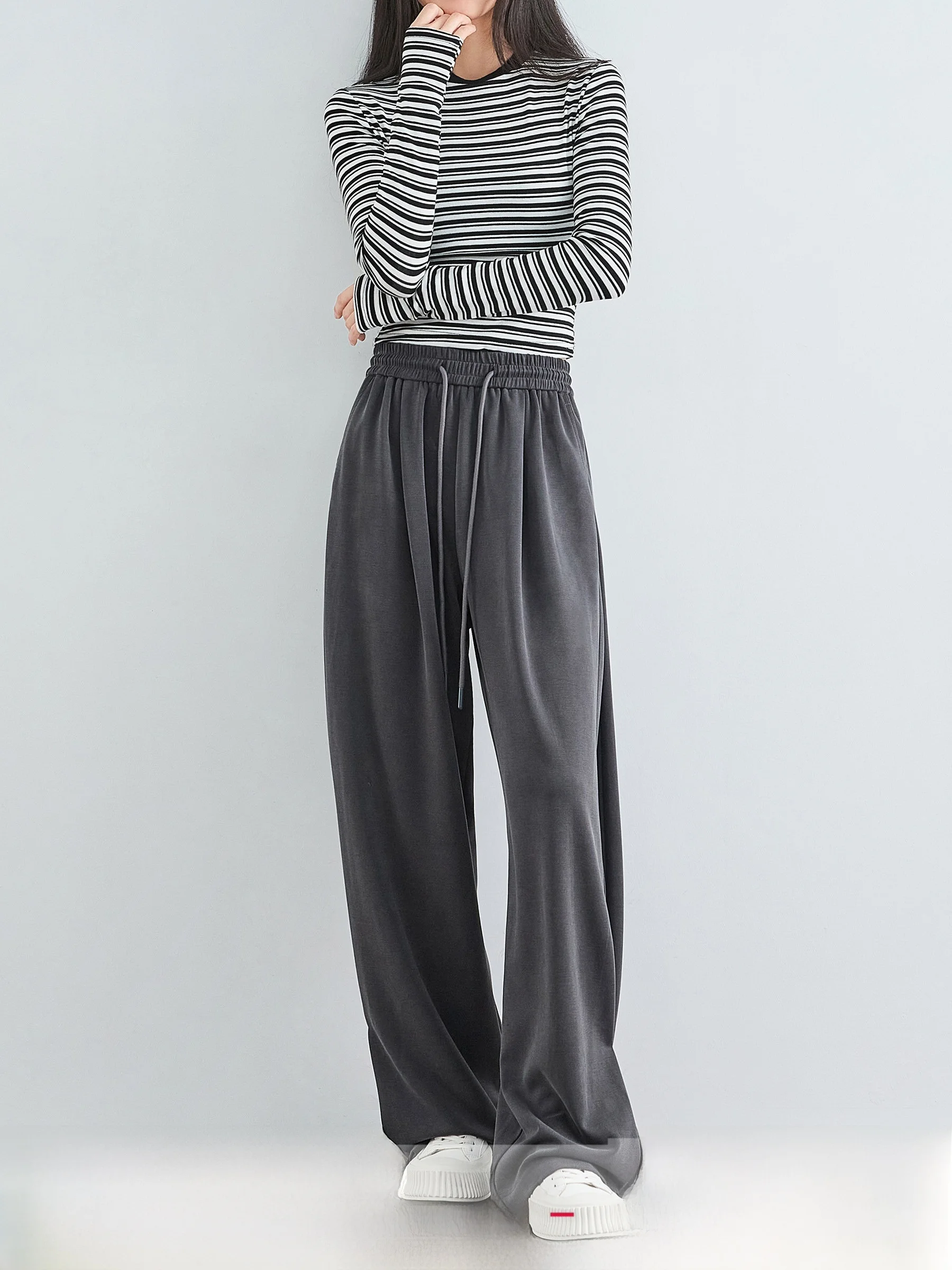 ay High Waist Straight Leg Wide Leg Pants Women's Casual Drapey Elastic Waist Small Size Spring Faion Sportswear
ay High Waist Straight Leg Wide Leg Pants Women's Casual Drapey Elastic Waist Small Size Spring Faion Sportswear