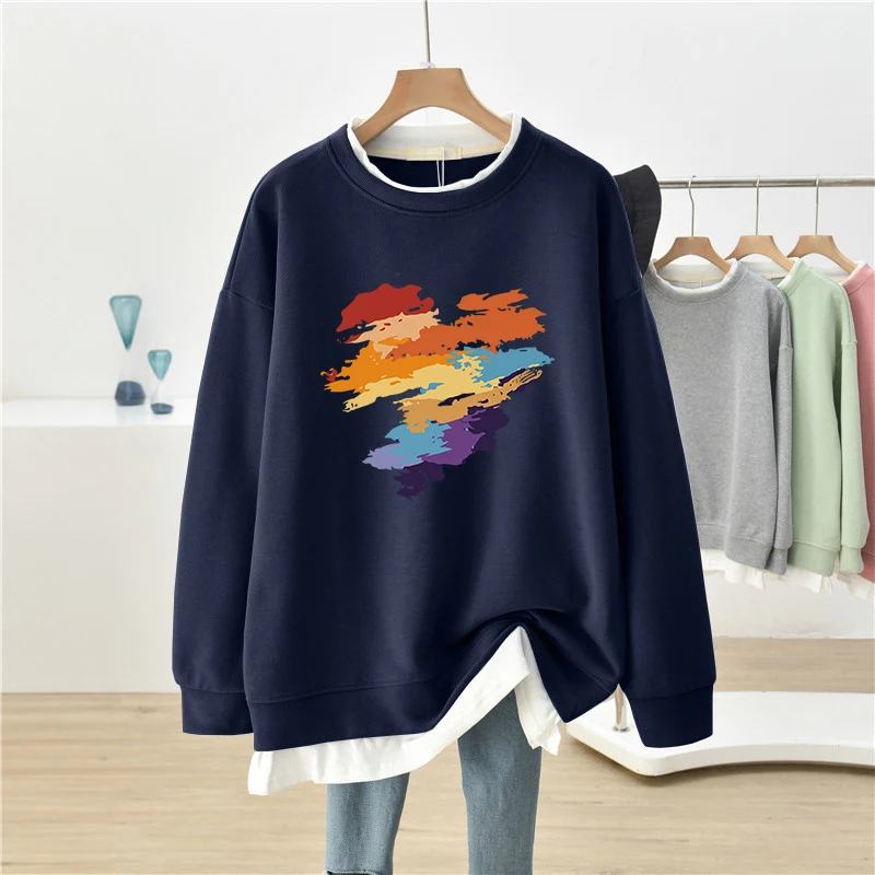 DAYIFUN-Plus Size Hoodies for Women Fake Two-Piece Design Printed Pullover Sweatshirts Fashion O Neck Top Spring Autumn New 2024
DAYIFUN-Plus Size Hoodies for Women Fake Two-Piece Design Printed Pullover Sweatshirts Fashion O Neck Top Spring Autumn New 2024