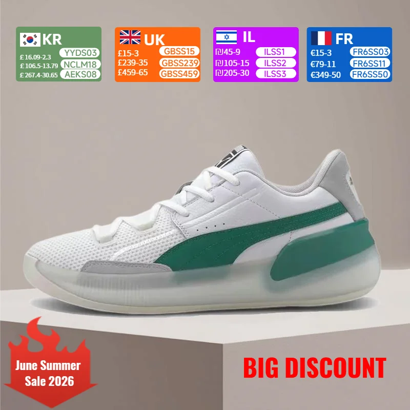 PUMA Clyde Hardwood Team: Stylish, versatile, slip-resistant, and durable unisex low-top cushioned basketball shoes 193663-02
PUMA Clyde Hardwood Team: Stylish, versatile, slip-resistant, and durable unisex low-top cushioned basketball shoes 193663-02