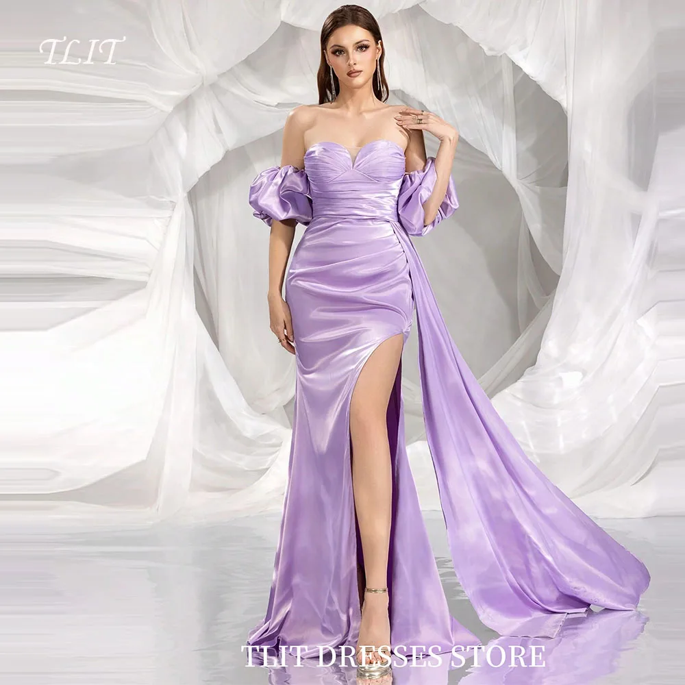 TLIT Elegant Light Purple Mermaid Evening Dress Saudi Arabic Women Strapless Formal Party Gown High Side Split Customized Dress
TLIT Elegant Light Purple Mermaid Evening Dress Saudi Arabic Women Strapless Formal Party Gown High Side Split Customized Dress