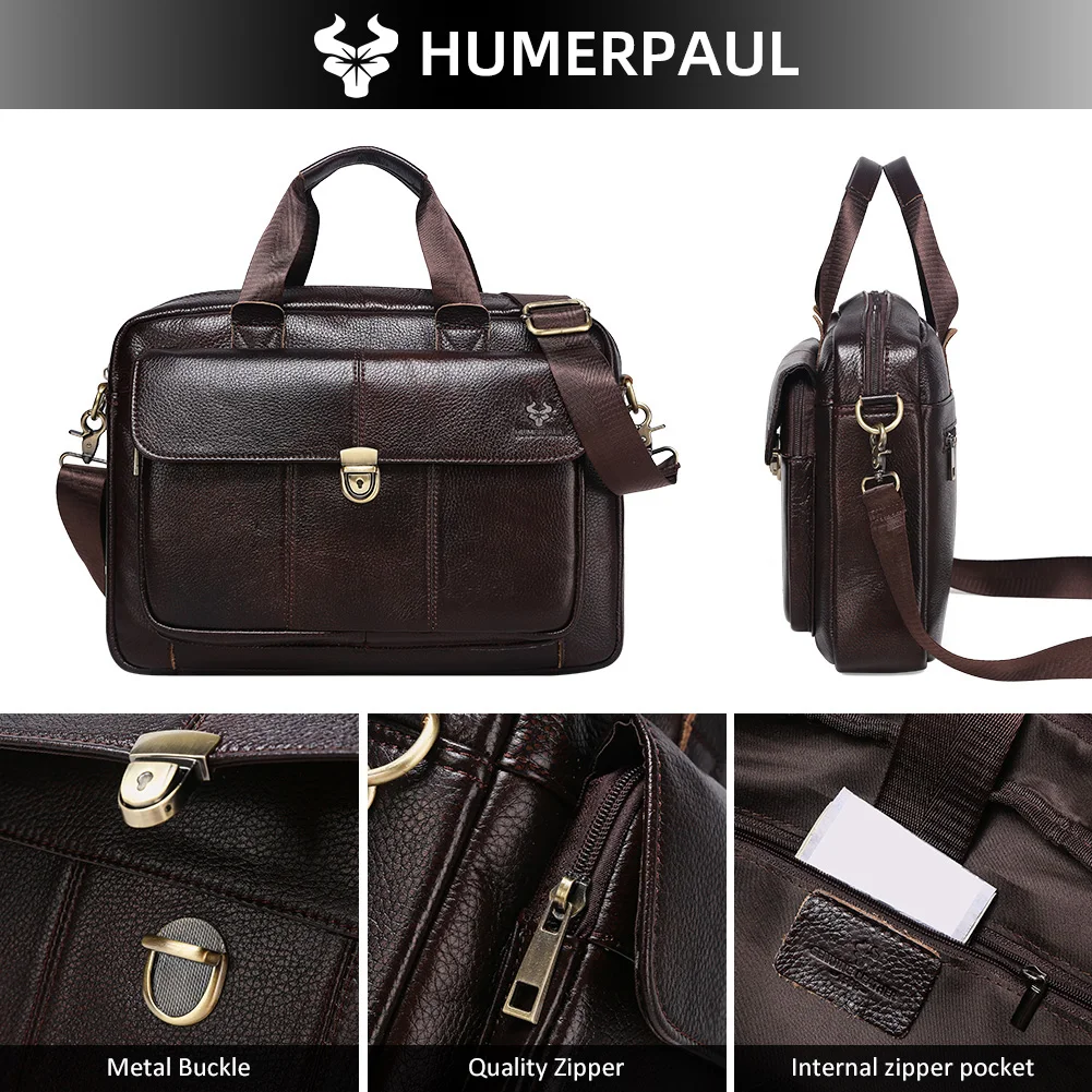 HUMERPAUL Men's Genuine Leather 15 Inch Laptop Briefcase Multifunctional Handbag Business Bag For Computer Men's Satchel Bag
HUMERPAUL Men's Genuine Leather 15 Inch Laptop Briefcase Multifunctional Handbag Business Bag For Computer Men's Satchel Bag