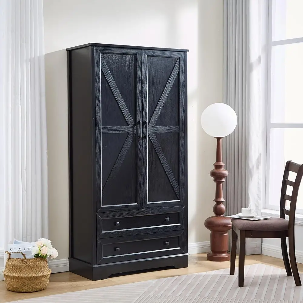 71 Double Wooden Drawer Chest for Bedroom, Living Room, or Hallway in Black
71 Double Wooden Drawer Chest for Bedroom, Living Room, or Hallway in Black
