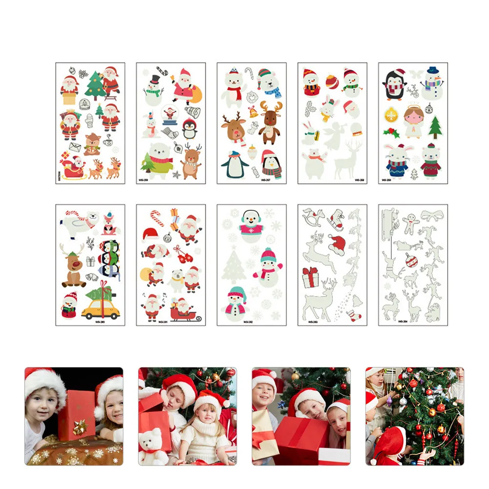 10pcs Waterproof Glitter Cartoon Temporary Tattoos Stickers Body Face Christmas Glow Disposable Paper Eco Friendly
10pcs Waterproof Glitter Cartoon Temporary Tattoos Stickers Body Face Christmas Glow Disposable Paper Eco Friendly