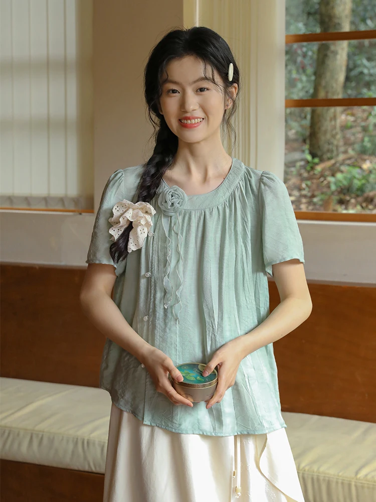 Nesoulum Women's Loose ort Sve irt Floral Sa Design Summer Artistic Vintage een Mint Color Top round Ne Button C...
Nesoulum Women's Loose ort Sve irt Floral Sa Design Summer Artistic Vintage een Mint Color Top round Ne Button C...