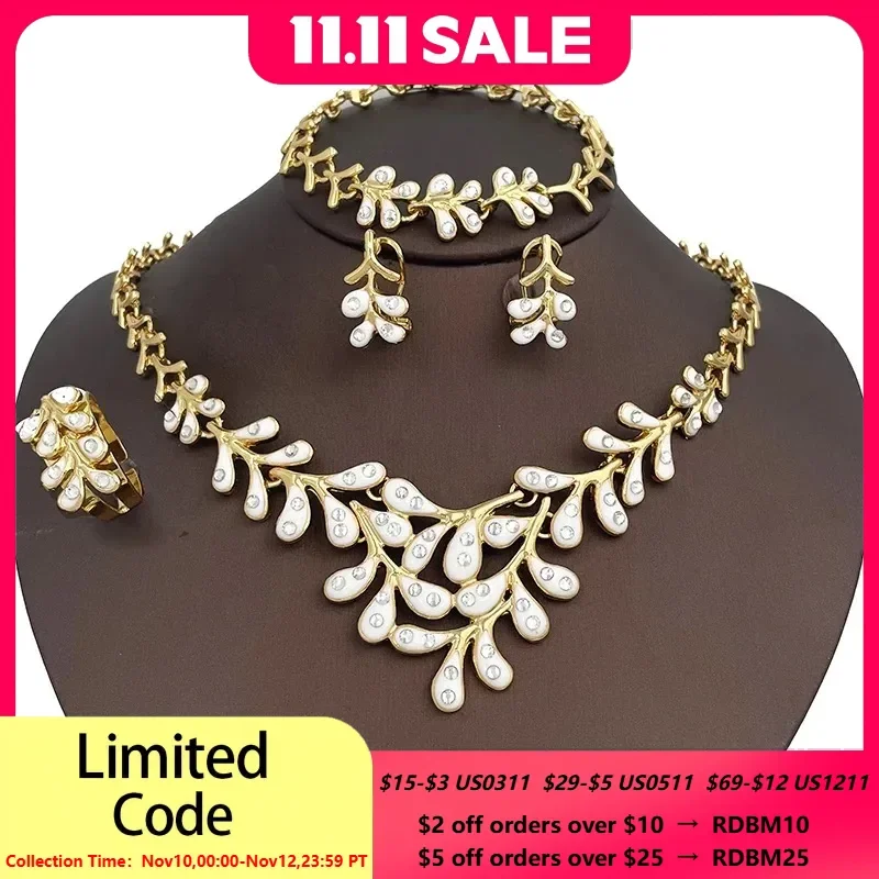Fashion Wedding Jewelry Set African Dubai Nigeria 18K Gold Plated Necklace Bracelet Earring Ring Set For Women Birthday Gifts
Fashion Wedding Jewelry Set African Dubai Nigeria 18K Gold Plated Necklace Bracelet Earring Ring Set For Women Birthday Gifts