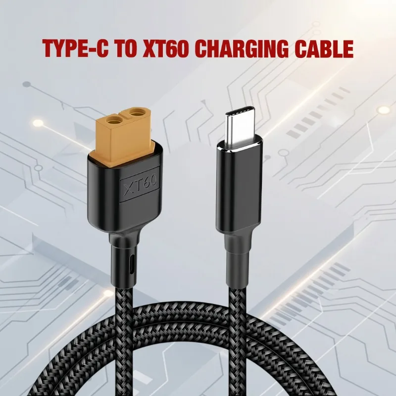 Type-C to XT60 Charging Cable PD 100W 20V/5A USB C to XT60 Female Adapter for ToolkitRC Drone Model Energy Storage Power Charger
Type-C to XT60 Charging Cable PD 100W 20V/5A USB C to XT60 Female Adapter for ToolkitRC Drone Model Energy Storage Power Charger