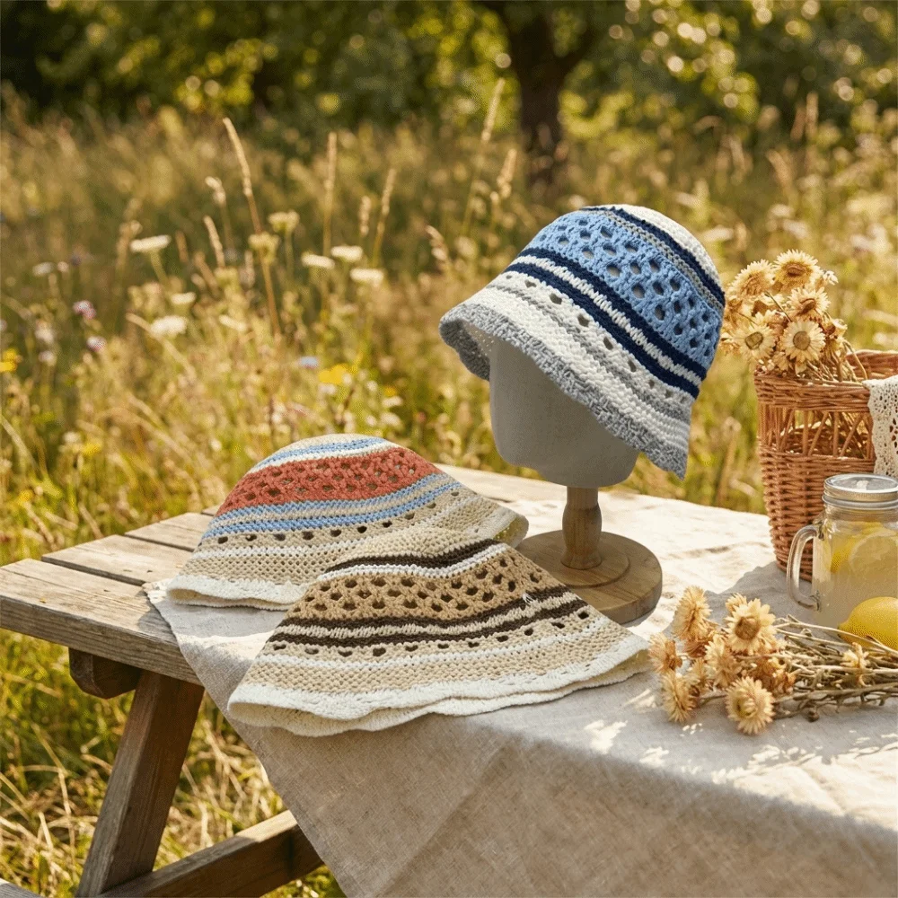 Versatile Wide Brim Striped Bucket Hat Breathable Patchwork Crochet Panama Hat Foldable Hollow Out Bowl Hat Unisex
Versatile Wide Brim Striped Bucket Hat Breathable Patchwork Crochet Panama Hat Foldable Hollow Out Bowl Hat Unisex