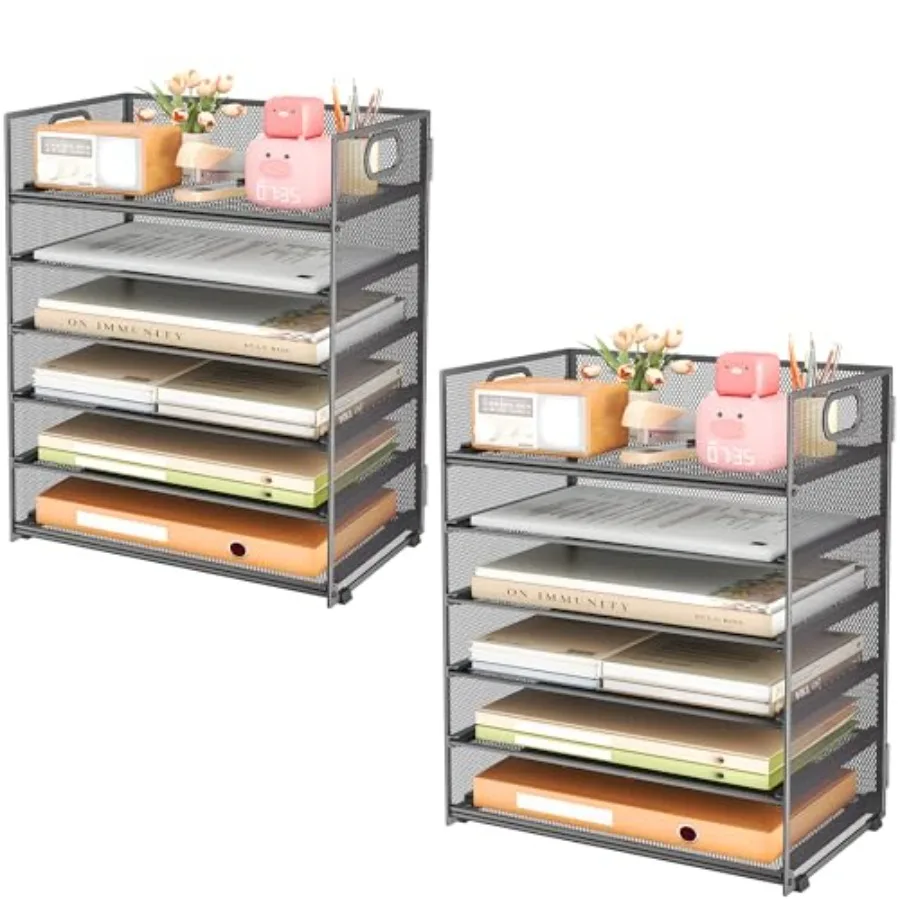 6-Tier Desk Paper Organizer, Desktop File Letter Tray with Handle, Document Sorter and Accessories Holder for Office, Home and
6-Tier Desk Paper Organizer, Desktop File Letter Tray with Handle, Document Sorter and Accessories Holder for Office, Home and