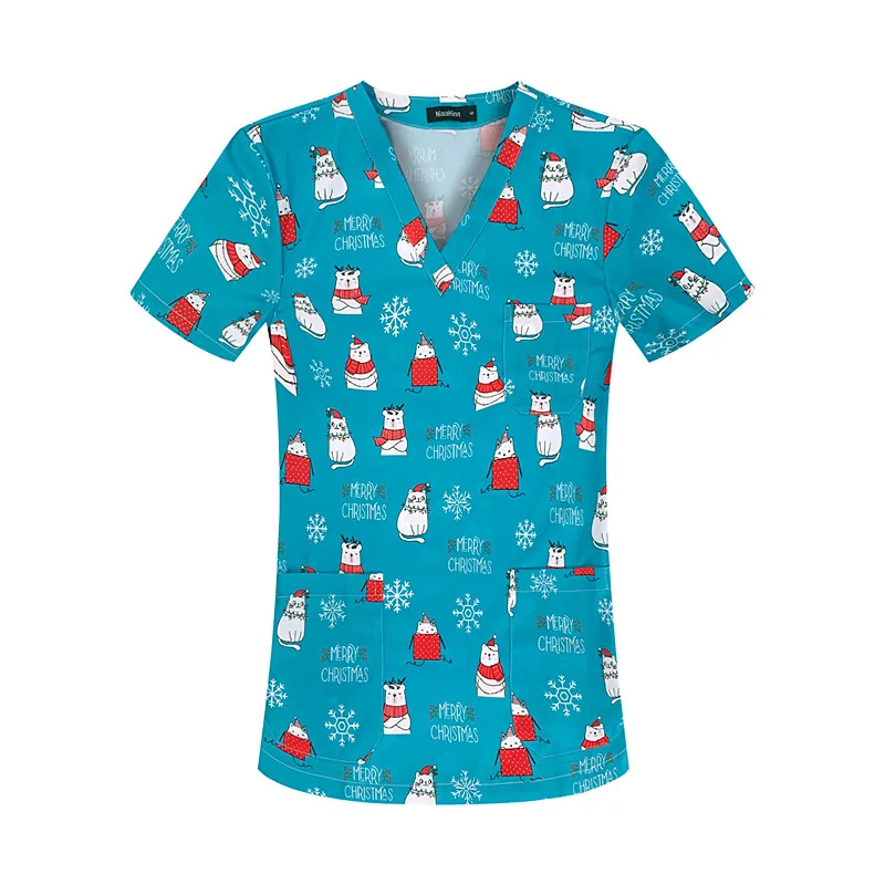 Elastic Nurse Dental Clinic V-Neck Surgical Uniform, Christmas Pet Hospital Women's Short Sleeved Top
Elastic Nurse Dental Clinic V-Neck Surgical Uniform, Christmas Pet Hospital Women's Short Sleeved Top