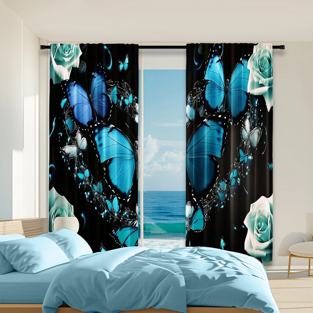 2Pcs Butterfly Printed Curtains Decorative Window Drapes Window Treatments For Bedroom Living Room Home Decoration Room
2Pcs Butterfly Printed Curtains Decorative Window Drapes Window Treatments For Bedroom Living Room Home Decoration Room