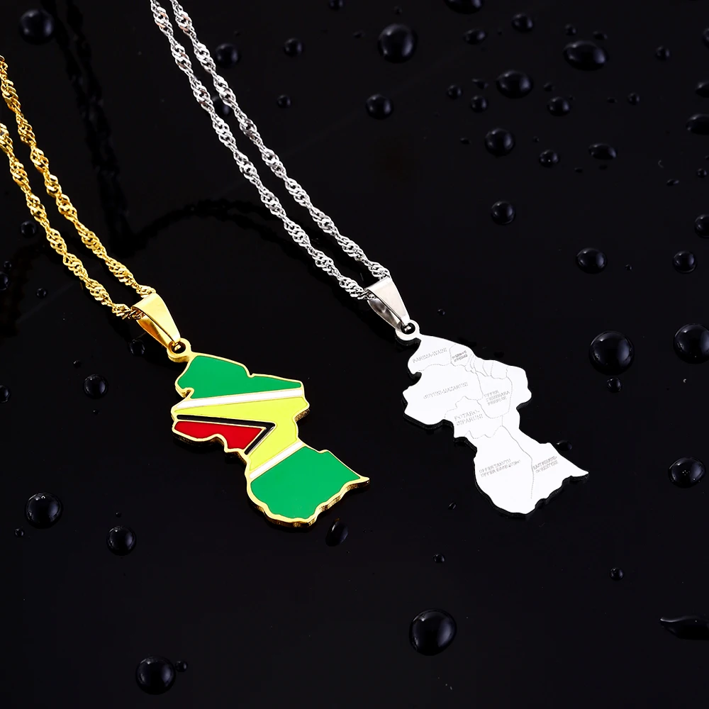 Fashion Guyana Map City Flag Pendant Necklace Stainless Steel Men Women Ethnic Maps Jewelry Gift
Fashion Guyana Map City Flag Pendant Necklace Stainless Steel Men Women Ethnic Maps Jewelry Gift