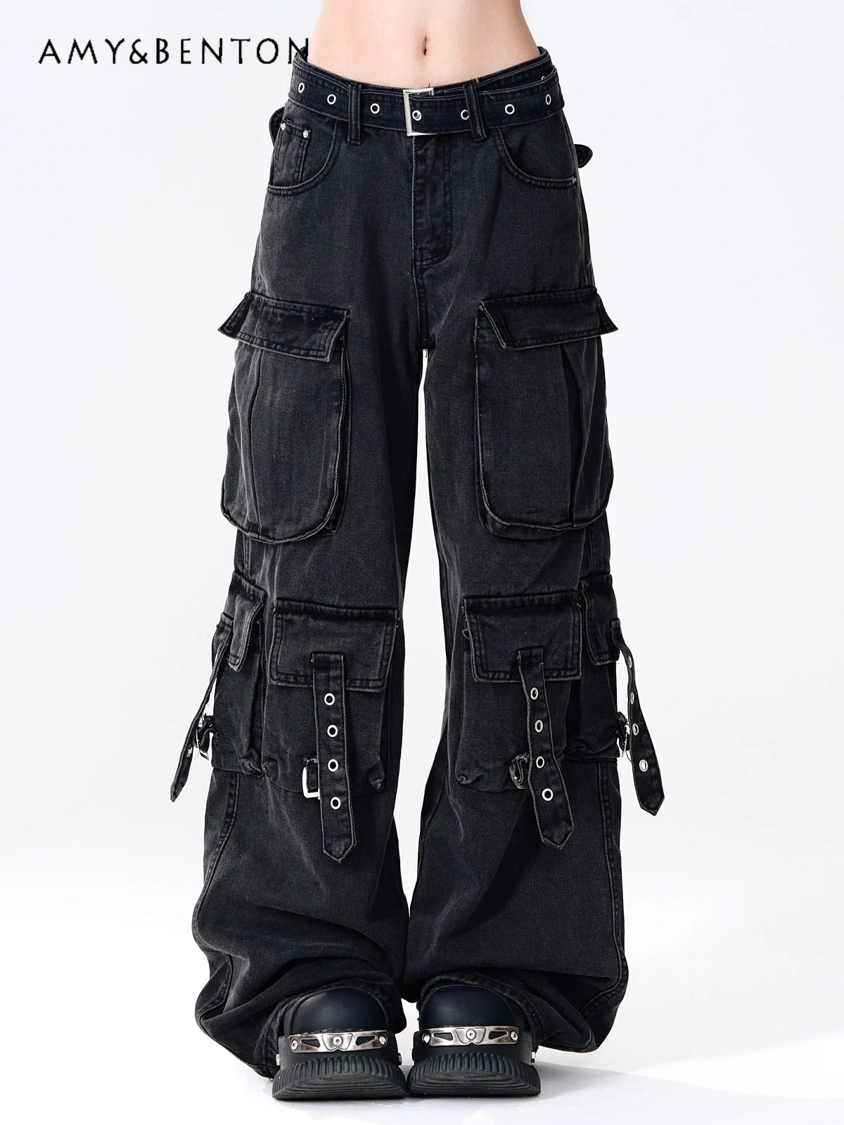 Sweet Cool Hot Girl Black Jeans Woman Gothic Street Punk Multi-Pocket Cargo Pants Women Subculture High Waisted Jeans 2025 New
Sweet Cool Hot Girl Black Jeans Woman Gothic Street Punk Multi-Pocket Cargo Pants Women Subculture High Waisted Jeans 2025 New