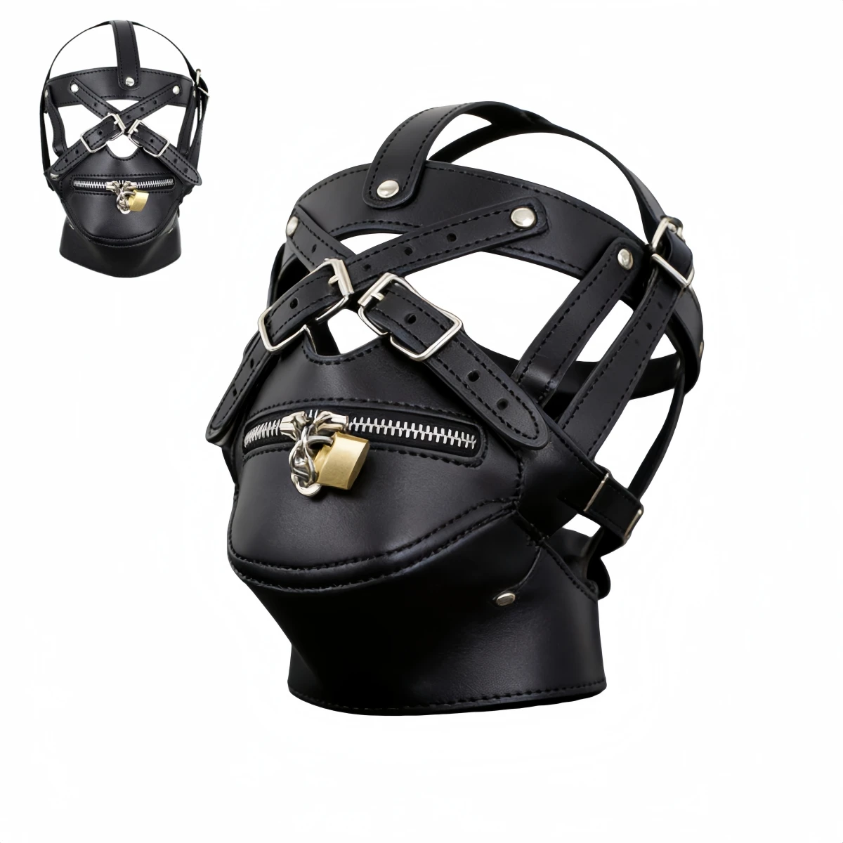 Fashion Punk Hollow out PU Leather Mask Men's Face Head Cover for Cosplay Party Bar Games Roleplay with Lock Hood
Fashion Punk Hollow out PU Leather Mask Men's Face Head Cover for Cosplay Party Bar Games Roleplay with Lock Hood