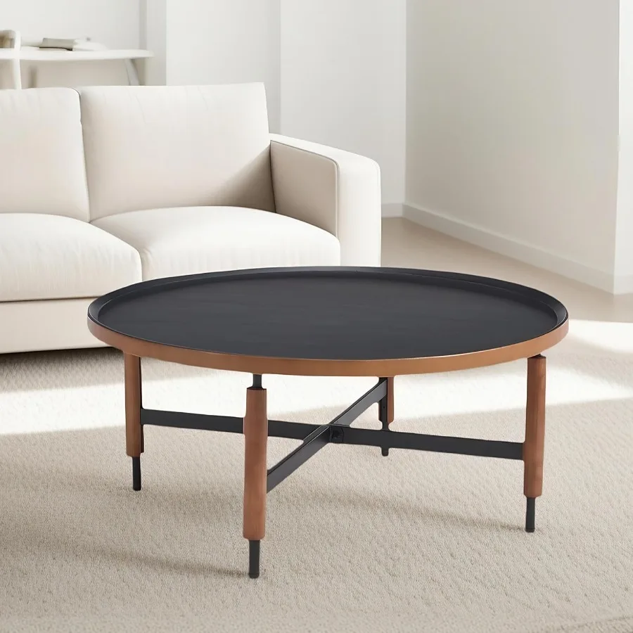 Современный круглый журнальный столик Круглая деревянная столешница с черными перекрестными ножками Основание в деревенском винтажном стиле для гостиной Легкая сборка Черный 31
Современный круглый журнальный столик Круглая деревянная столешница с черными перекрестными ножками Основание в деревенском винтажном стиле для гостиной Легкая сборка Черный 31