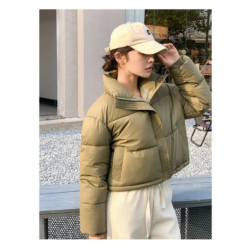 Winter Women Clothes Cropped Jackets Parkas Warm Stand Collar Cold Coat Zipper Puffer Jacket Korean Fashion Cotton-padded Jacket
Winter Women Clothes Cropped Jackets Parkas Warm Stand Collar Cold Coat Zipper Puffer Jacket Korean Fashion Cotton-padded Jacket