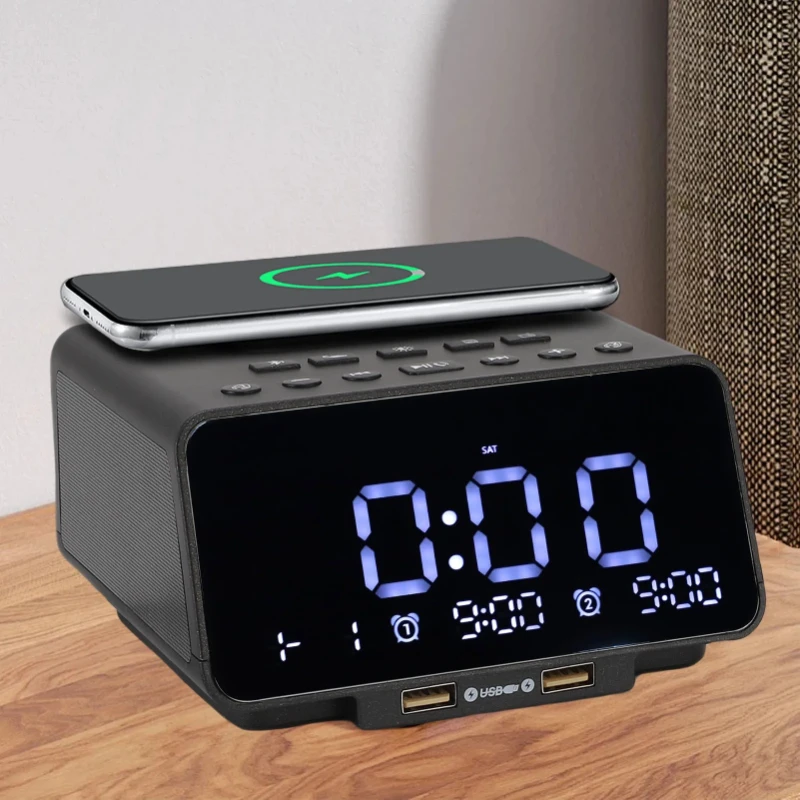 Radio Clock Speaker Bluetooth Digital Multifunction with Double USB Charging Wireless Charging
Radio Clock Speaker Bluetooth Digital Multifunction with Double USB Charging Wireless Charging