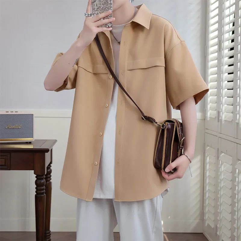 Летняя свободная мужская рубашка с коротким рукавом, модная, в стиле бойфренд, для студентов, подарок на день рождения, художественный дизайн, тонкая, не требующая глажки
Летняя свободная мужская рубашка с коротким рукавом, модная, в стиле бойфренд, для студентов, подарок на день рождения, художественный дизайн, тонкая, не требующая глажки