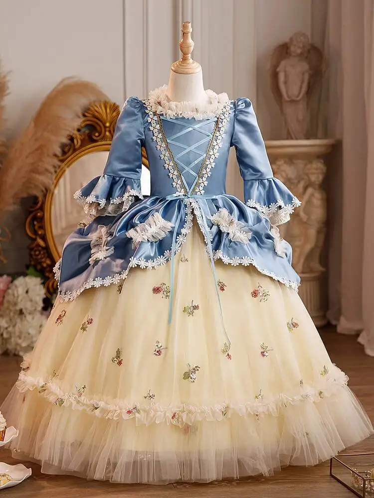 Новое детское платье принцессы для придворного танца, синее торжественное платье для выступлений, фиеста, карнавал, Хэллоуин, косплей, юбка
Новое детское платье принцессы для придворного танца, синее торжественное платье для выступлений, фиеста, карнавал, Хэллоуин, косплей, юбка