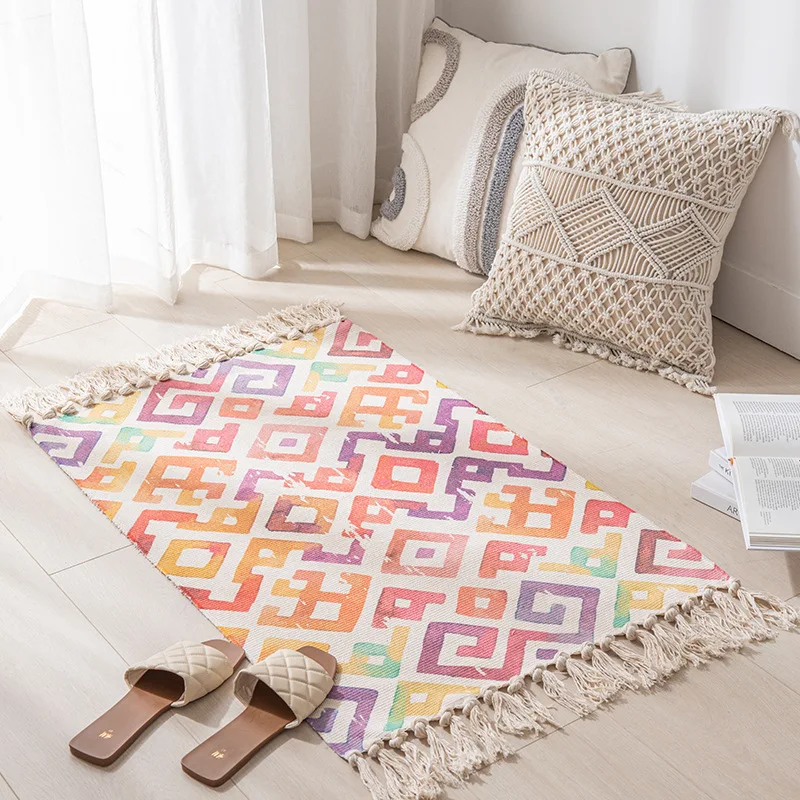 Tassel Rug Nordic Cotton Linen Bohemian Style Simple Floor Mat Foyer Bedroom Mat Bedside Carpet
Tassel Rug Nordic Cotton Linen Bohemian Style Simple Floor Mat Foyer Bedroom Mat Bedside Carpet