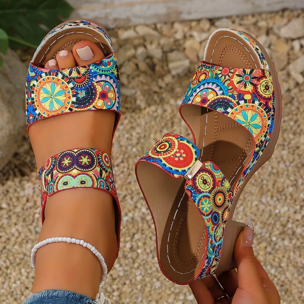 Summer Women Sunflower Leopard Printed Wedge Sandals Adjustable Strap Non-Slip Sole Beach Vacation Outdoor Casual Walking Shoes
Summer Women Sunflower Leopard Printed Wedge Sandals Adjustable Strap Non-Slip Sole Beach Vacation Outdoor Casual Walking Shoes