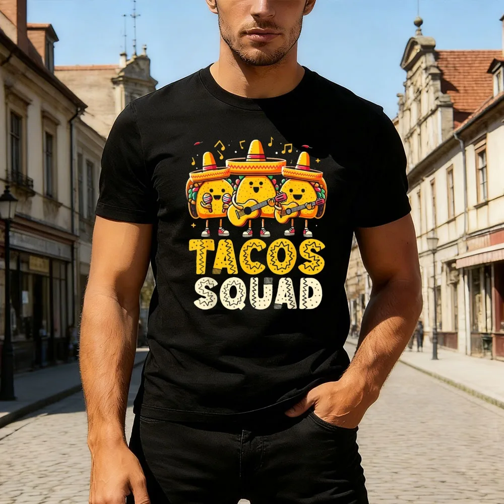 Funny Tacos Squad Cinco De Mayo Mexican Party Taco Food Gift Unisex High Quality Cotton T-Shirt Men Clothes Food Party Tops
Funny Tacos Squad Cinco De Mayo Mexican Party Taco Food Gift Unisex High Quality Cotton T-Shirt Men Clothes Food Party Tops