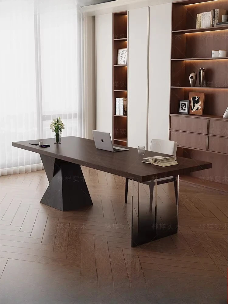 Black solid wood desk with socket living room study long table light luxury office computer desk
Black solid wood desk with socket living room study long table light luxury office computer desk
