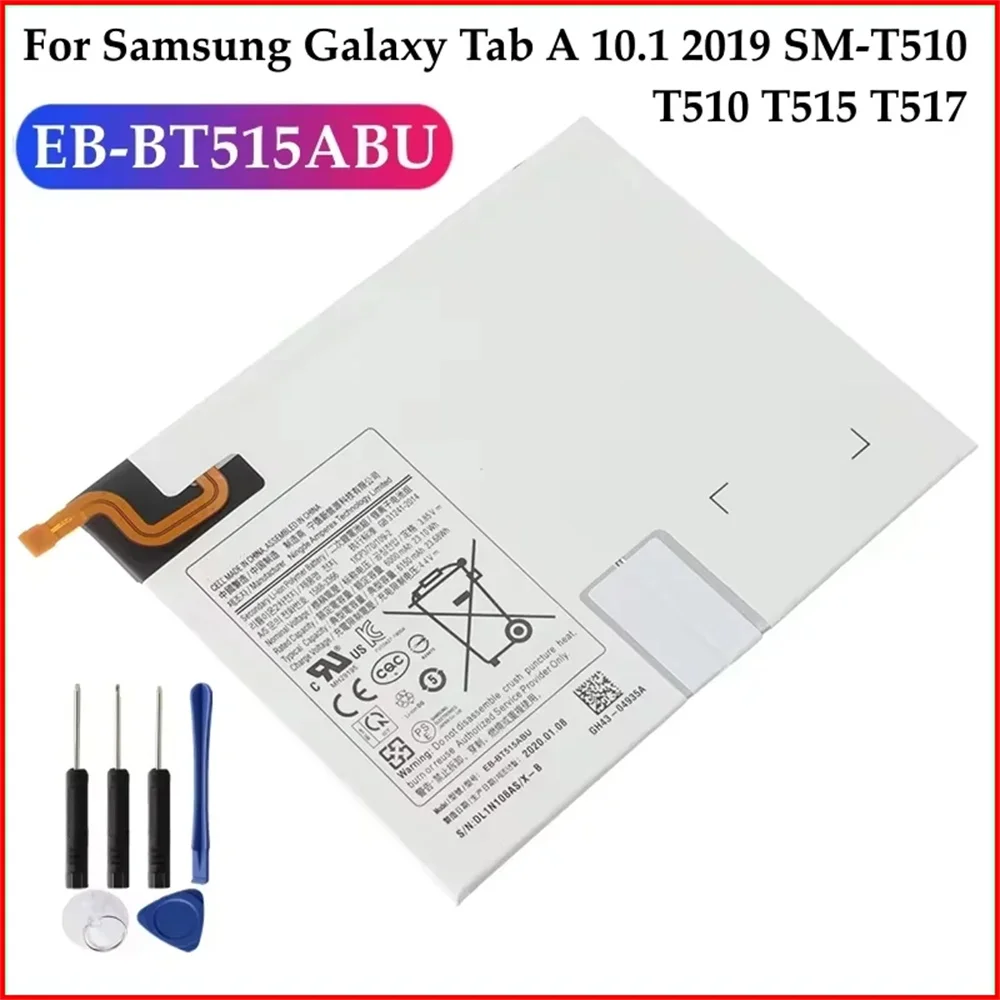 Replacement Battery EB-BT515ABU 6000mAh Tablet Battery For Galaxy Tab A 10.1 2019 SM-T510 T510 T515 T517 Batteria Spare Part
Replacement Battery EB-BT515ABU 6000mAh Tablet Battery For Galaxy Tab A 10.1 2019 SM-T510 T510 T515 T517 Batteria Spare Part