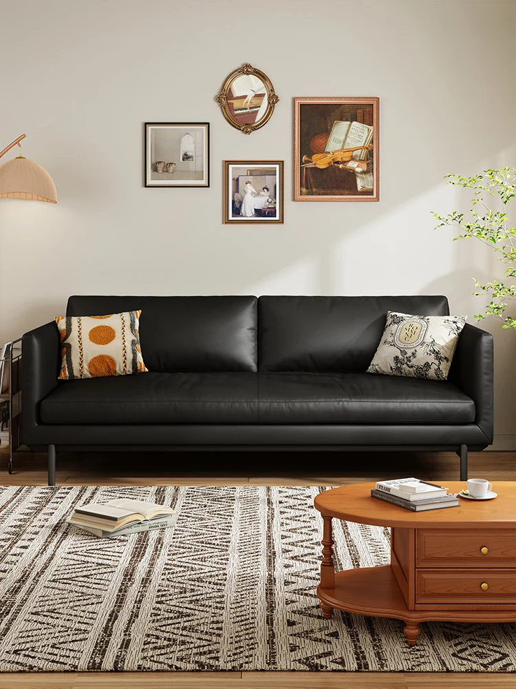 Xiyuan French retro leather straight row sofa small apartment simple down black cat scratching leather medieval double sofa
Xiyuan French retro leather straight row sofa small apartment simple down black cat scratching leather medieval double sofa