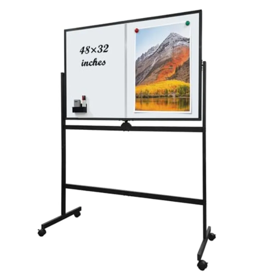 Мобильная доска для записей 48×32 дюйма на колесиках, двусторонняя, с регулировкой высоты и поворотом на 360° ° Вращение белого цвета
Мобильная доска для записей 48×32 дюйма на колесиках, двусторонняя, с регулировкой высоты и поворотом на 360° ° Вращение белого цвета