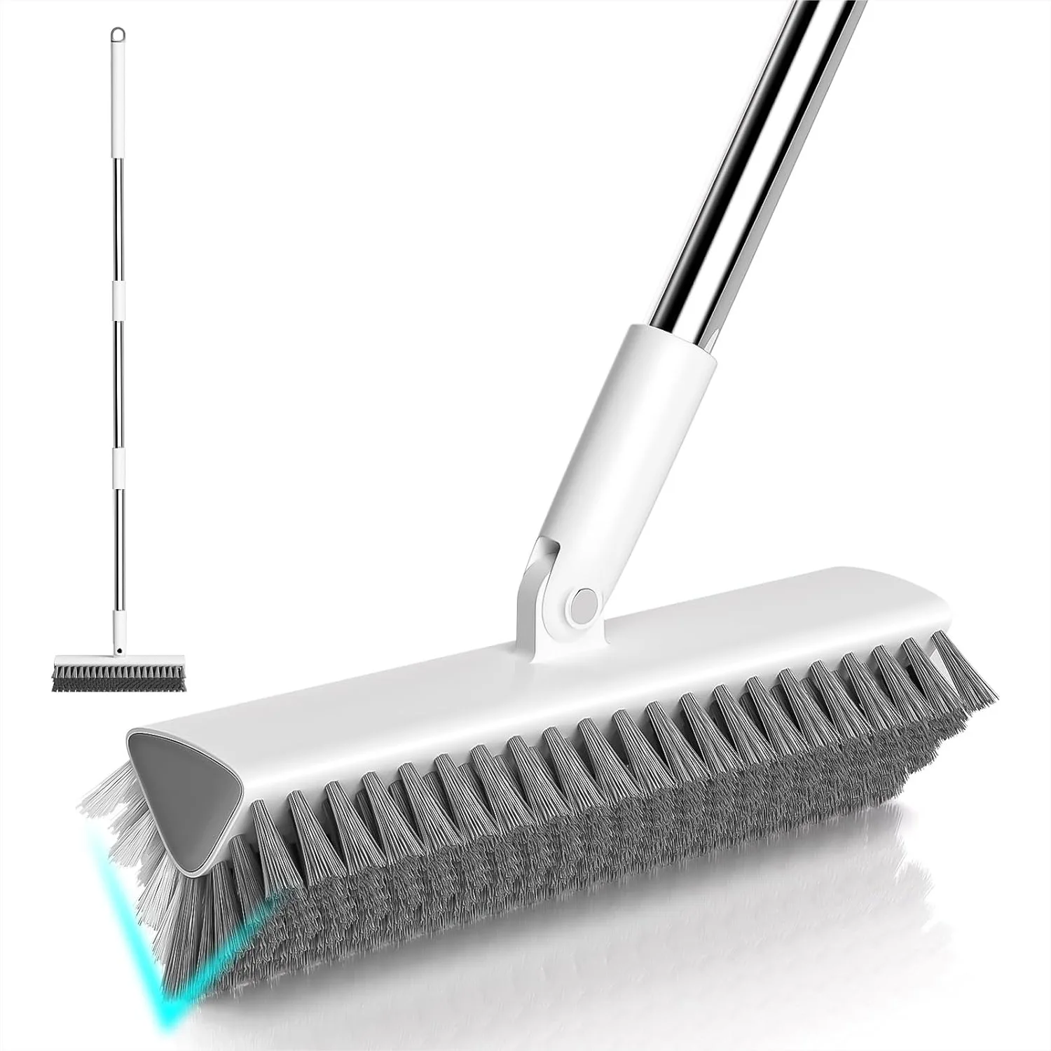 Heavy Duty Floor Scrub Brush With Long Handle V-Shaped Stiff Bristles For Tile Grout Concrete Cleaning 180 Degree Rotating Head
Heavy Duty Floor Scrub Brush With Long Handle V-Shaped Stiff Bristles For Tile Grout Concrete Cleaning 180 Degree Rotating Head
