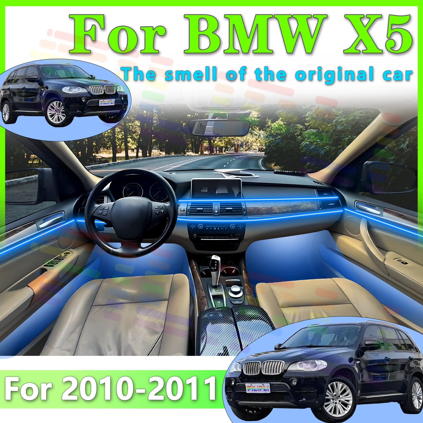 FILIPLI для BMW X5 E70, внутренняя светодиодная декоративная световая лента, 64 цвета, несколько режимов регулировки, чтобы поднять опыт вождения
FILIPLI для BMW X5 E70, внутренняя светодиодная декоративная световая лента, 64 цвета, несколько режимов регулировки, чтобы поднять опыт вождения