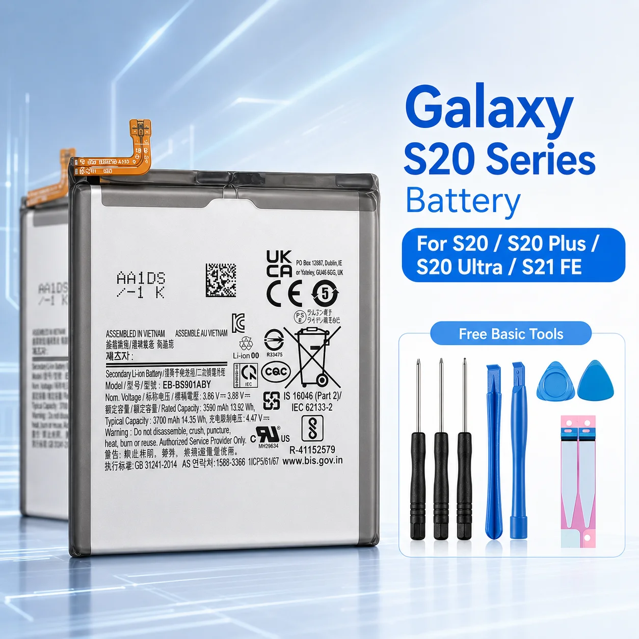 Mobile Replacement Battery Kit For Samsung S20 Plus S20 Ultra S21 FE With Repair Tools Glue Sticker
Mobile Replacement Battery Kit For Samsung S20 Plus S20 Ultra S21 FE With Repair Tools Glue Sticker