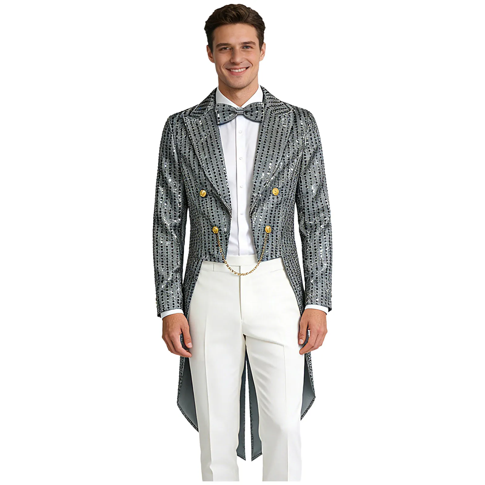 Мужские винтажные средневековые фраки-пальто с бантом, полностью расшитые пайетками, с длинными рукавами, для вечеринок и выпускных балов
Мужские винтажные средневековые фраки-пальто с бантом, полностью расшитые пайетками, с длинными рукавами, для вечеринок и выпускных балов