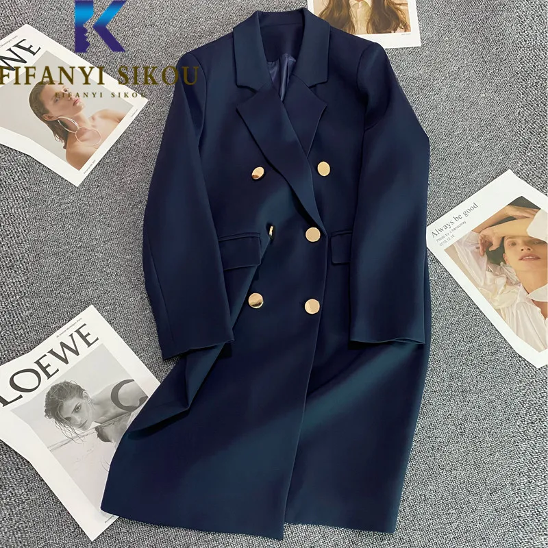 High Quality Long Suit Jacket Women Autumn Loose Double Breasted Fashion Blazer Jacket Female Office Casual Formal Blazers Coat
High Quality Long Suit Jacket Women Autumn Loose Double Breasted Fashion Blazer Jacket Female Office Casual Formal Blazers Coat