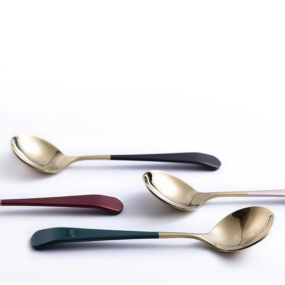 5pcs Stainless Steel Spoons Kids Meal Dessert Scoop Multifunctional Soup Spoons Ramen Spoon Ice Cream Spoon Red Dark Green Black
5pcs Stainless Steel Spoons Kids Meal Dessert Scoop Multifunctional Soup Spoons Ramen Spoon Ice Cream Spoon Red Dark Green Black