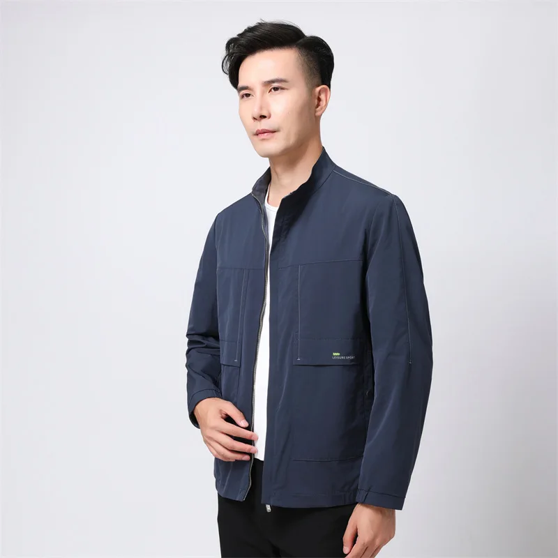 Мужское повседневное двустороннее пальто с воротником на молнии, верхняя одежда из полиэстера и нейлона Cosite Fiber, простое осеннее пальто
Мужское повседневное двустороннее пальто с воротником на молнии, верхняя одежда из полиэстера и нейлона Cosite Fiber, простое осеннее пальто