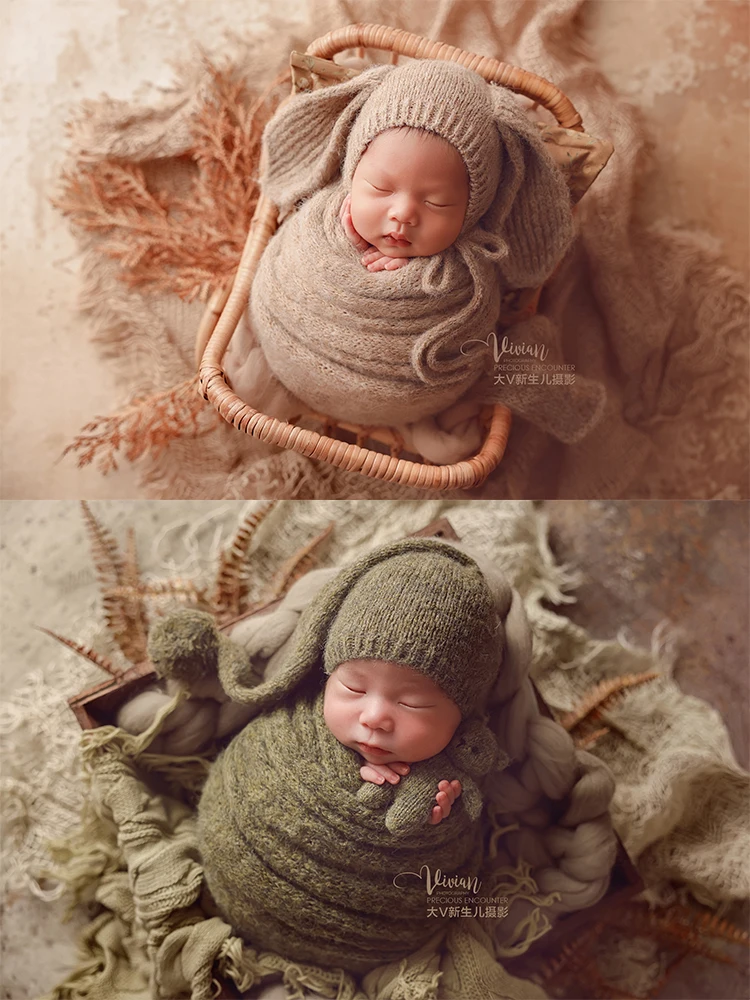 Newborn Photography Props Kit Knitted Wrapping Bunny Hat Headband Mini Bear Doll for Photo Studio Infant Shooting Session Props
Newborn Photography Props Kit Knitted Wrapping Bunny Hat Headband Mini Bear Doll for Photo Studio Infant Shooting Session Props