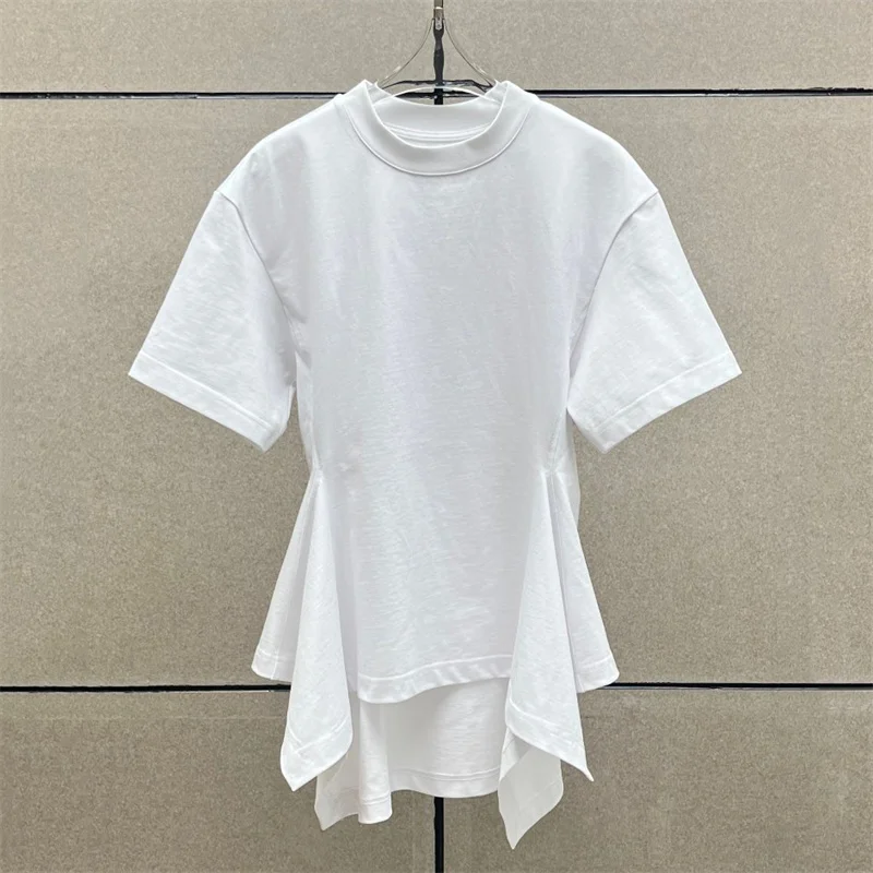 Women's t-shirt New elastic knitted pure cotton short sleeved top for summer 2026 waist cinching slim fit round neck pullover
Women's t-shirt New elastic knitted pure cotton short sleeved top for summer 2026 waist cinching slim fit round neck pullover