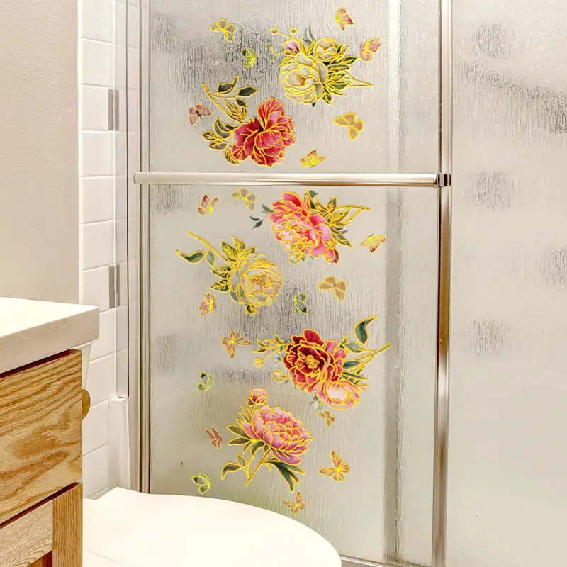 Hot Stamping Flower Wall Stickers Gold Printing Summer Floral Decals Butterfly Sticker Window Bathroom Room Decor Self Adhesive
Hot Stamping Flower Wall Stickers Gold Printing Summer Floral Decals Butterfly Sticker Window Bathroom Room Decor Self Adhesive