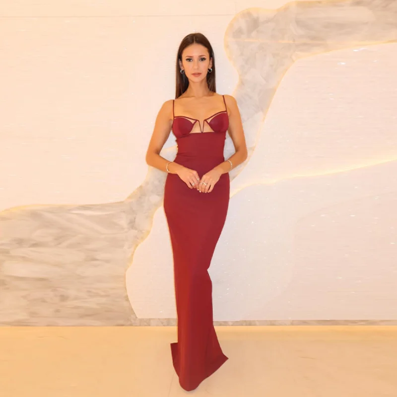 Luxe Seductive Gown Satin Cami Cutout Slim-fit Women Maxi Dresses Evening Party Stylish Female Elegant Formal Night Wear
Luxe Seductive Gown Satin Cami Cutout Slim-fit Women Maxi Dresses Evening Party Stylish Female Elegant Formal Night Wear