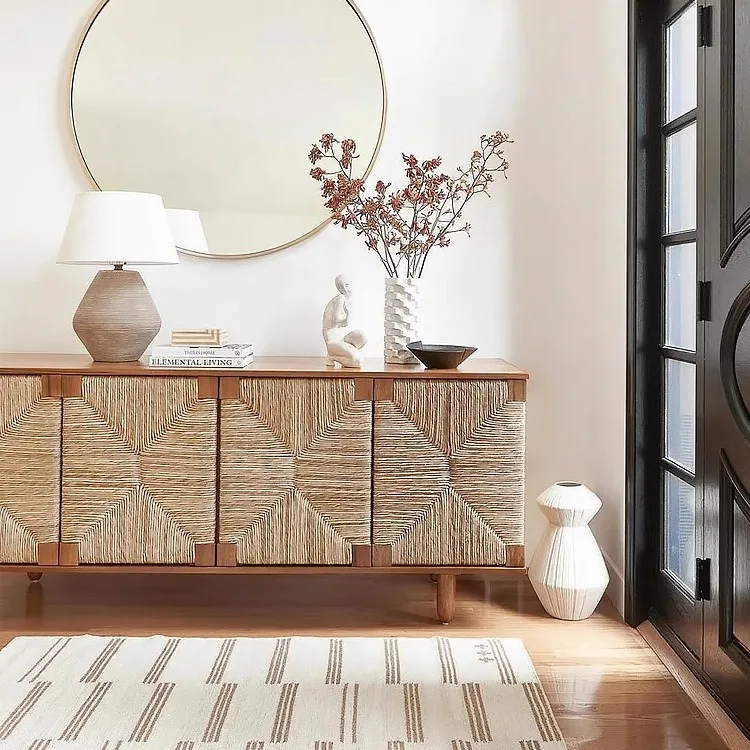 Customizable Nordic simple braided rope solid wood dining side cabinet retro living room Guanzhong ancient bucket storage locker
Customizable Nordic simple braided rope solid wood dining side cabinet retro living room Guanzhong ancient bucket storage locker